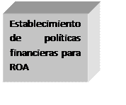 Cuadro de texto: Establecimiento de políticas financieras  para ROA